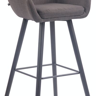 Tabouret de bar Adelaide tissu noir gris foncé 52x51x100 gris foncé Matière Bois