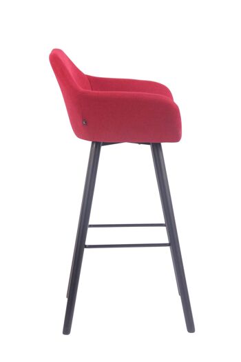 Tabouret de bar Adelaide tissu noir rouge 52x51x100 rouge Matière Bois 3