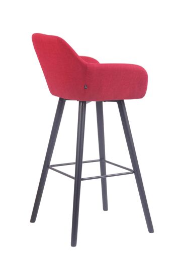 Tabouret de bar Adelaide tissu noir rouge 52x51x100 rouge Matière Bois 4