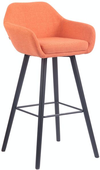 Tabouret de bar Adelaide tissu noir orange 52x51x100 orange Matière Bois 1