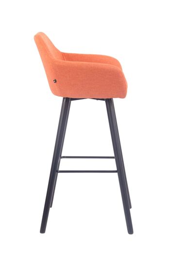 Tabouret de bar Adelaide tissu noir orange 52x51x100 orange Matière Bois 3