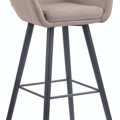 Bar stool Adelaide fabric black taupe 52x51x100 taupe Material Wood
