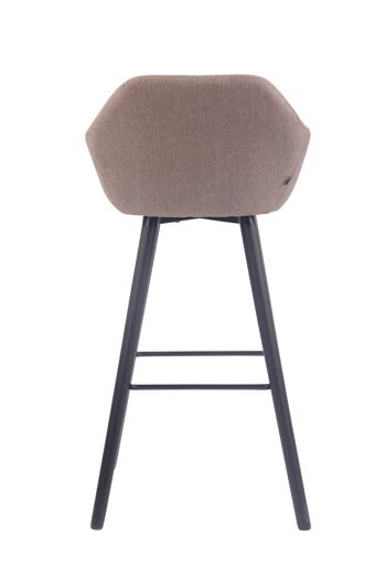 Tabouret de bar Adelaide tissu noir taupe 52x51x100 taupe Matière Bois 5