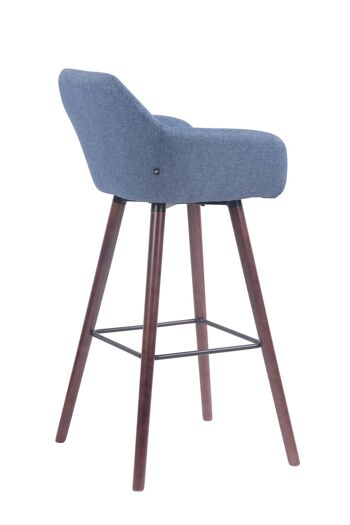 Tabouret de bar Adelaide tissu noyer bleu 52x51x100 bleu Matière Bois 4