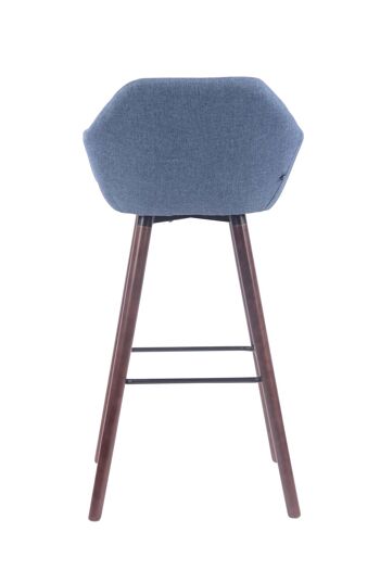 Tabouret de bar Adelaide tissu noyer bleu 52x51x100 bleu Matière Bois 5