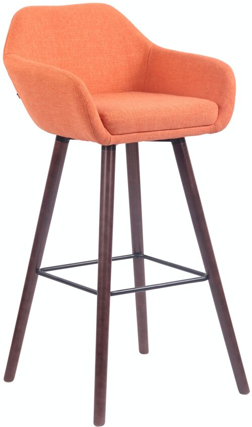 Barkruk Adelaide stof walnoot oranje 52x51x100 oranje Materiaal Hout