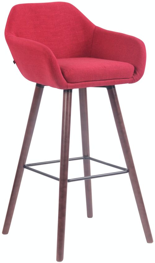 Barkruk Adelaide stof walnoot rood 52x51x100 rood Materiaal Hout