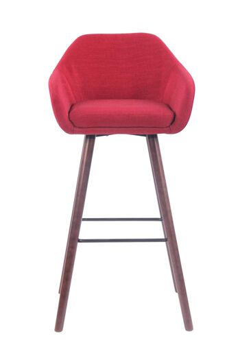 Tabouret de bar Adelaide tissu noyer rouge 52x51x100 rouge Matière Bois 2