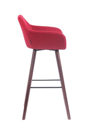 Tabouret de bar Adelaide tissu noyer rouge 52x51x100 rouge Matière Bois 3