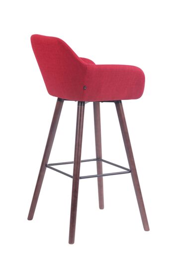 Tabouret de bar Adelaide tissu noyer rouge 52x51x100 rouge Matière Bois 4