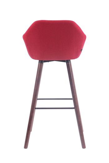 Tabouret de bar Adelaide tissu noyer rouge 52x51x100 rouge Matière Bois 5