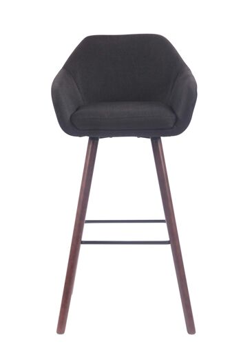 Tabouret de bar Adelaide tissu noyer noir 52x51x100 noir Matière Bois 2