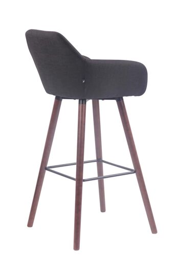 Tabouret de bar Adelaide tissu noyer noir 52x51x100 noir Matière Bois 4