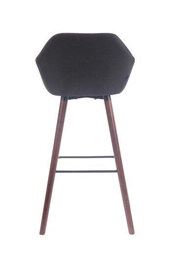 Tabouret de bar Adelaide tissu noyer noir 52x51x100 noir Matière Bois 5