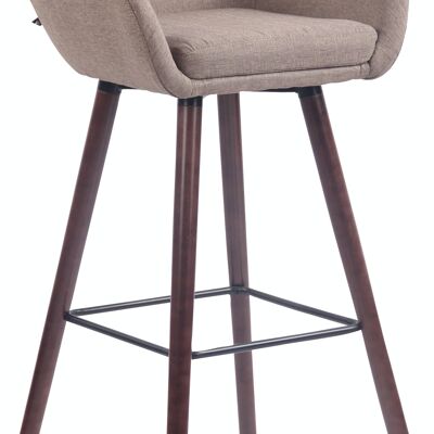 Bar stool Adelaide fabric walnut taupe 52x51x100 taupe Material Wood