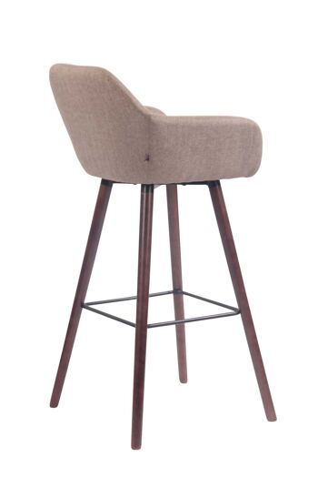 Tabouret de bar Adelaide tissu noyer taupe 52x51x100 taupe Matière Bois 4