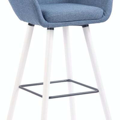 Bar stool Adelaide fabric white blue 52x51x100 blue Material Wood