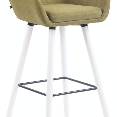 Bar stool Adelaide fabric white vegetable 52x51x100 vegetable Material Wood