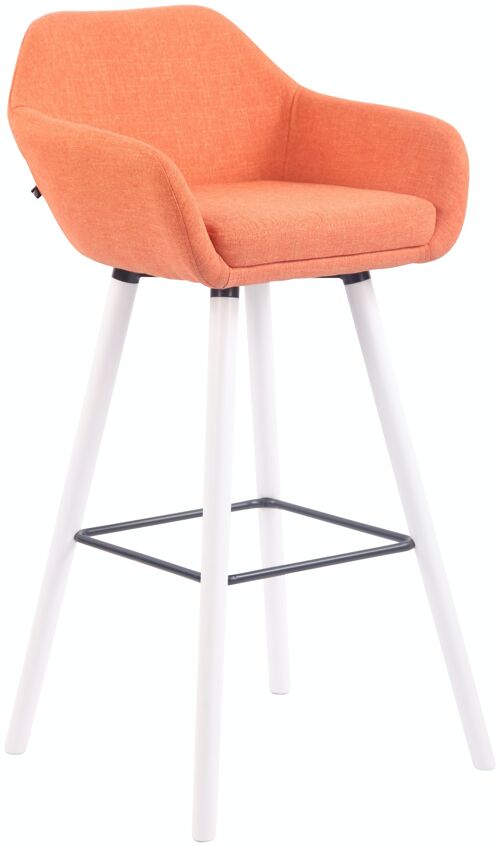 Barkruk Adelaide stof wit oranje 52x51x100 oranje Materiaal Hout