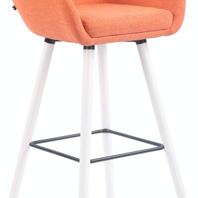 Barhocker Adelaide Stoff weiß orange 52x51x100 orange Material Holz