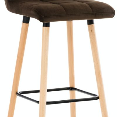 Lincoln velvet bar stool brown 49x42x94 brown velvet Wood