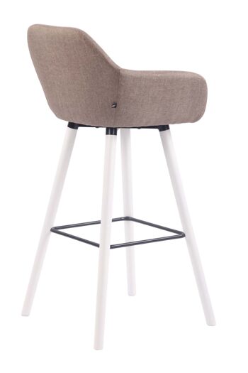 Tabouret de bar Adelaide tissu blanc taupe 52x51x100 taupe Matière Bois 4