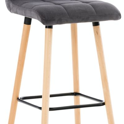 Lincoln velvet bar stool Gray 49x42x94 Gray velvet Wood