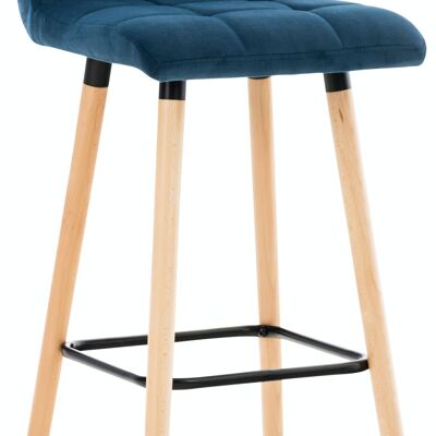 Lincoln velvet bar stool blue 49x42x94 blue velvet Wood