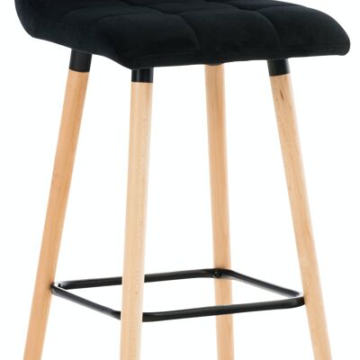 Lincoln velvet bar stool black 49x42x94 black velvet Wood