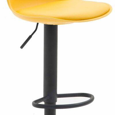 Taburete de bar Kiel polipiel negro amarillo 43x39x82 plastico metal amarillo