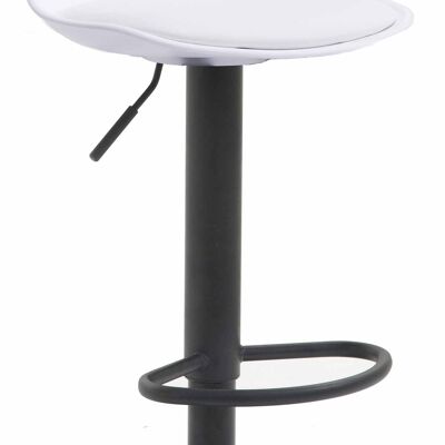 Bar stool Kiel imitation leather black white 43x39x82 white plastic metal
