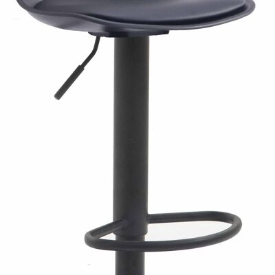 Bar stool Kiel imitation leather black black 43x39x82 black plastic metal