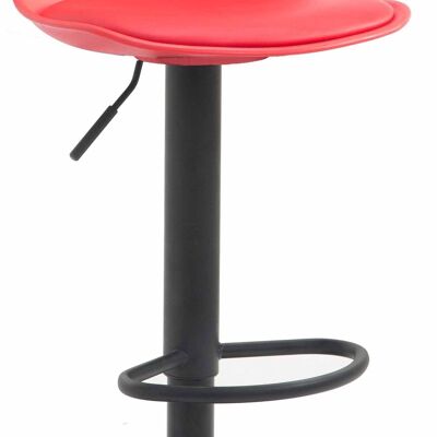 Taburete de bar Kiel polipiel negro rojo 43x39x82 plastico metal rojo