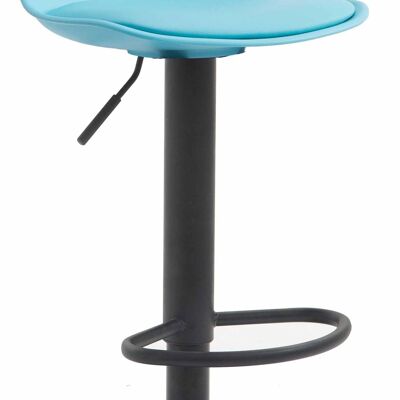 Taburete de bar Kiel polipiel negro azul 43x39x82 plastico metal azul