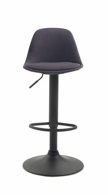 Tabouret de bar Kiel tissu noir gris foncé 43x39x82 gris foncé Matière métal 2