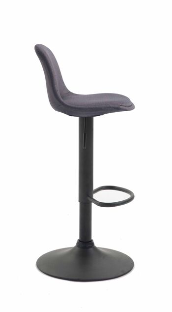 Tabouret de bar Kiel tissu noir gris foncé 43x39x82 gris foncé Matière métal 3