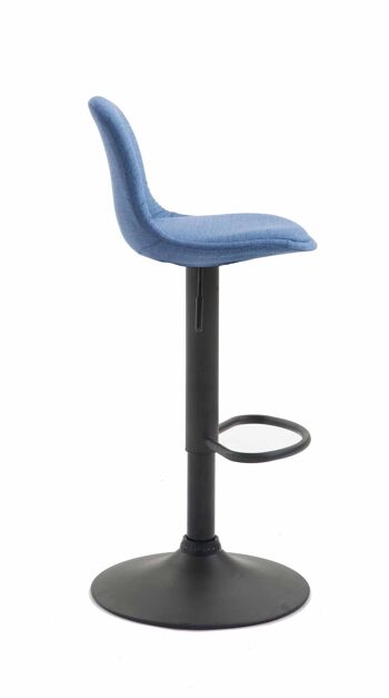 Tabouret de bar Kiel tissu noir bleu 43x39x82 bleu Matière métal 3