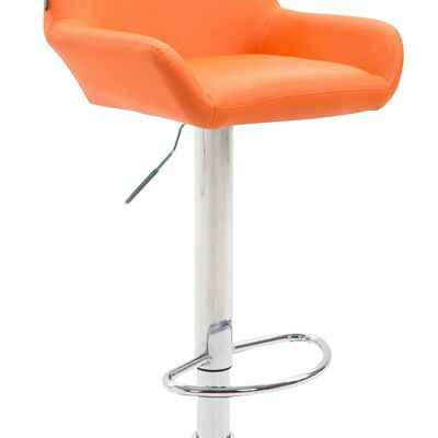 Barhocker Braga Kunstleder chrom orange 52x51x89 orange Kunstleder Metall