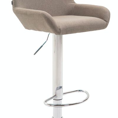 Bar stool Braga fabric chrome taupe 52x51x89 taupe Material metal