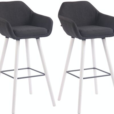 Set of 2 bar stools Adelaide white black 52x51x100 black Material Wood