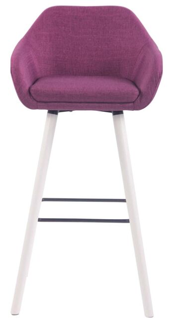 Lot de 2 tabourets de bar Adelaide blanc violet 52x51x100 violet Matière Bois 2