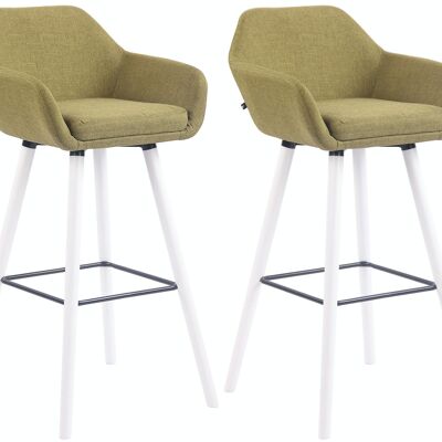 Set of 2 bar stools Adelaide white vegetable 52x51x100 vegetable Material Wood