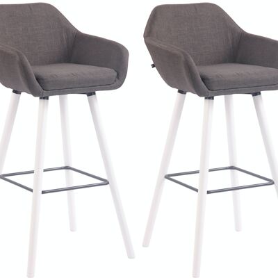 Lot de 2 tabourets de bar Adelaide blanc gris foncé 52x51x100 gris foncé Matière Bois