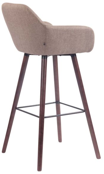 Lot de 2 tabourets de bar Adelaide noyer taupe 52x51x100 taupe Matière Bois 4