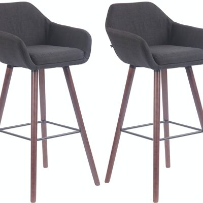 Set of 2 bar stools Adelaide walnut black 52x51x100 black Material Wood