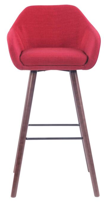 Lot de 2 tabourets de bar Adelaide noyer rouge 52x51x100 rouge Matière Bois 2