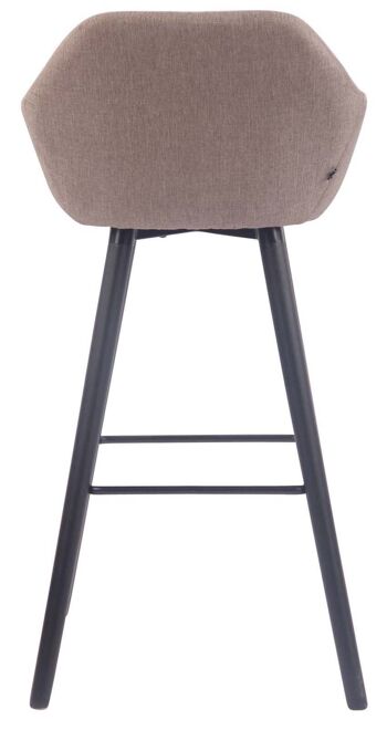 Lot de 2 tabourets de bar Adelaide noir taupe 52x51x100 taupe Matière Bois 5