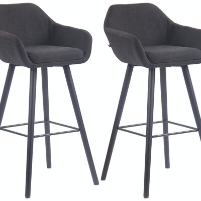 Set of 2 bar stools Adelaide black black 52x51x100 black Material Wood