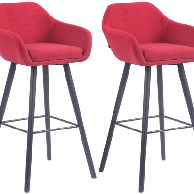 Set of 2 bar stools Adelaide black red 52x51x100 red Material Wood