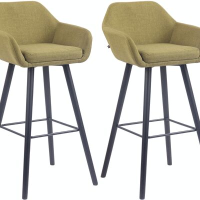 Lot de 2 tabourets de bar Adélaïde noir végétal 52x51x100 végétal Matière Bois